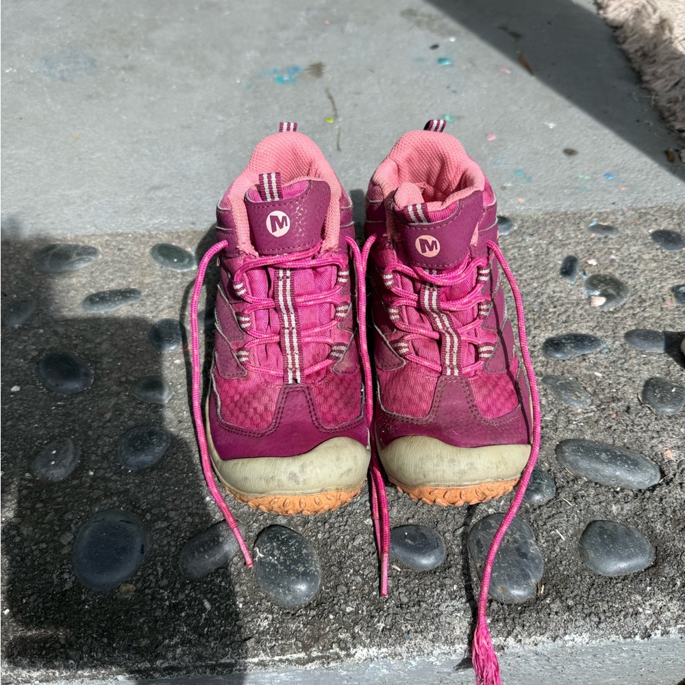 Cute Merrell Kids' Fuchsia and Plum Hiking Shoes